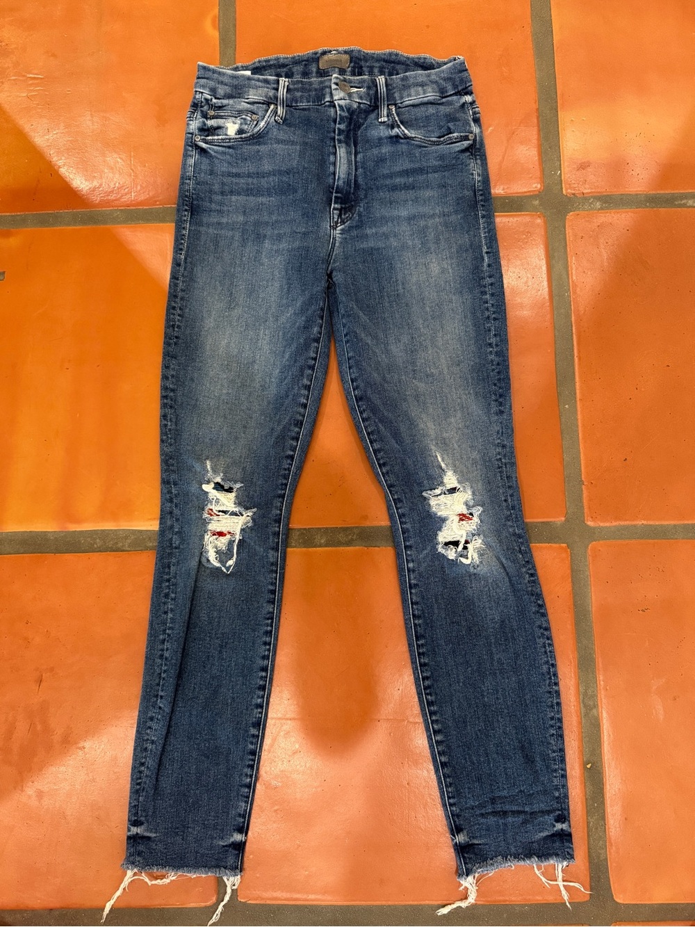 Mother High Waisted Looker Ankle Fray